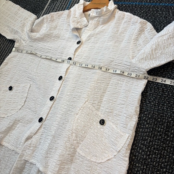 Habitat Clothes To Live In Large Jacket Lightweight textured button Front White - Picture 10 of 12